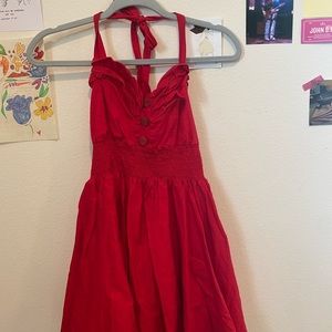 mini tie red dress